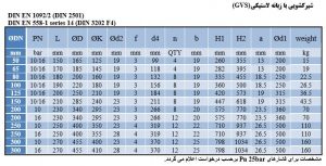 ابعاد شیر کشویی